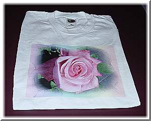 T-shirt with pink rose photograph
